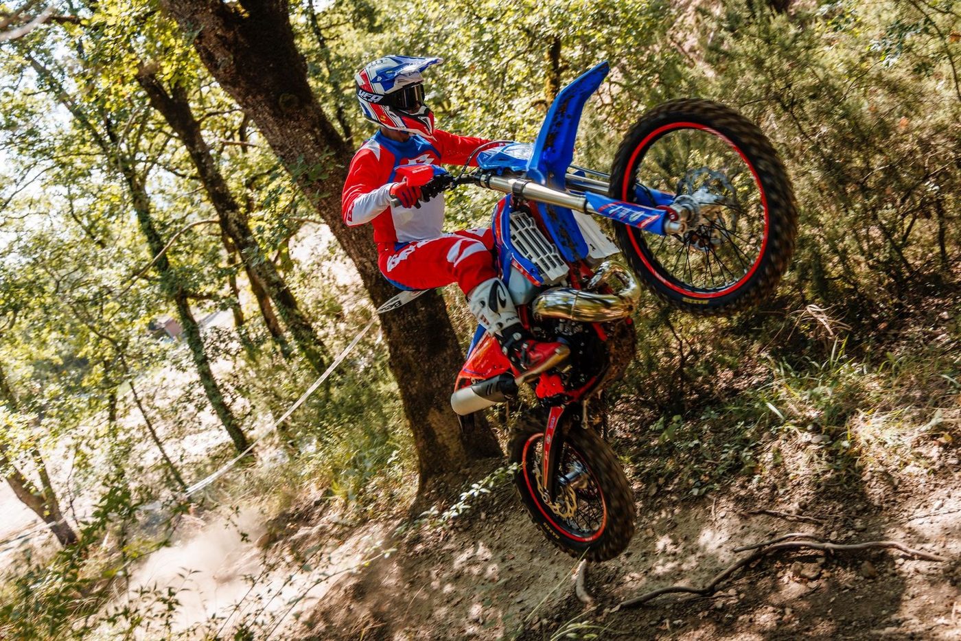 Beta Enduro auf einem Waldtrail